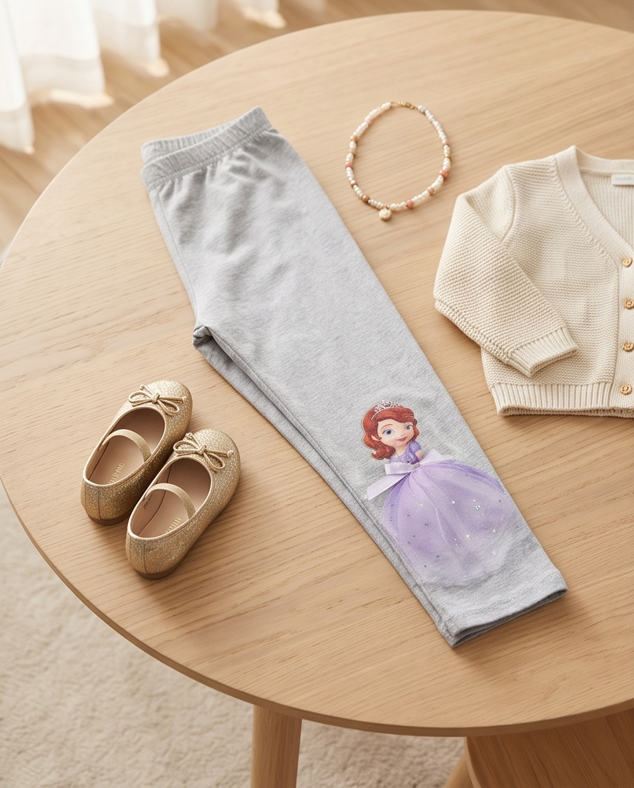 Sofia Cotton Adorable 3D Decor Leggings