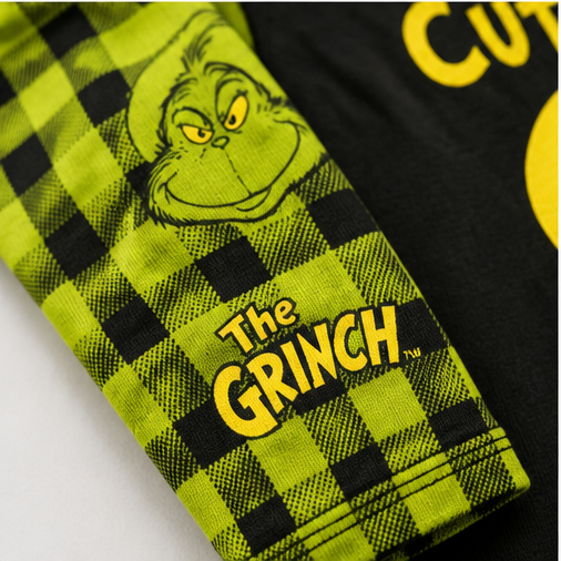 12M The Grinch Baby Onesie with 'Cutest Grinch' Text