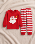 Red and White Striped Christmas Santa Cotton Pajamas