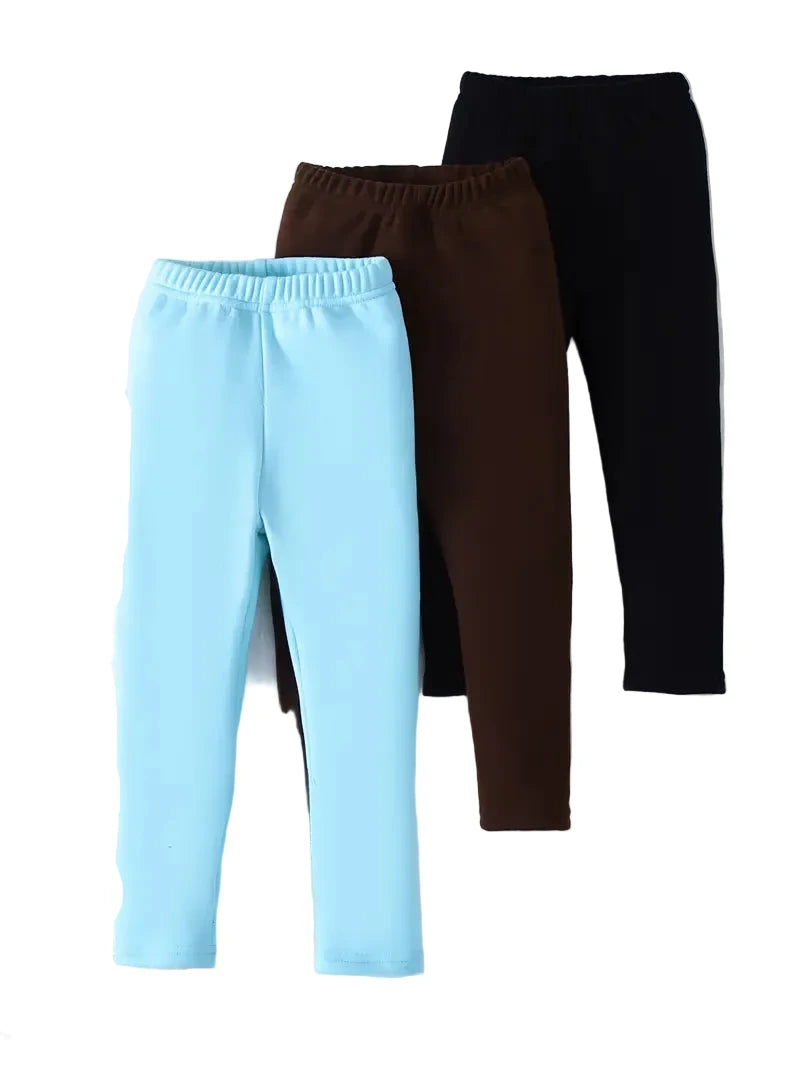 Fleece-Lined Warm Joggers Leggings For Girls - Cozy
