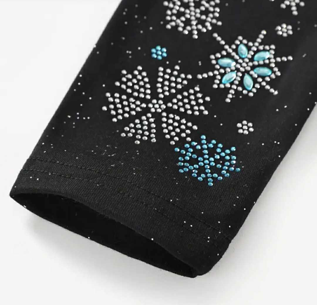 snowflakes rhinestone on leggings