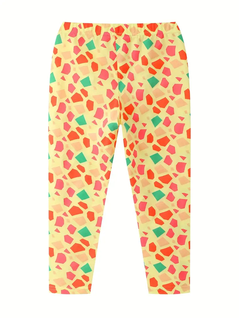 Colorful patterned pants on a white background