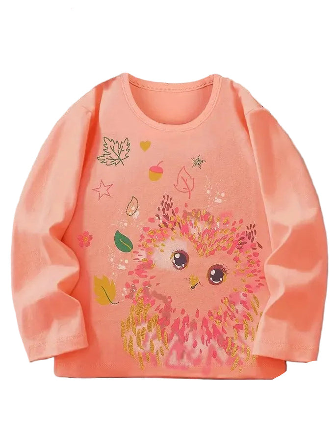 Cotton Owl Long Sleeve Shirt with Charming Design