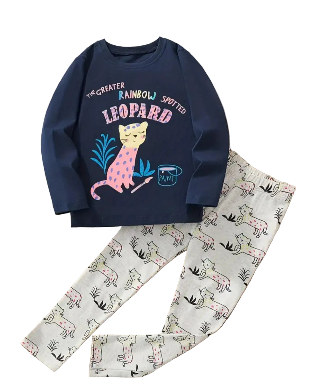 Girls Leopard Outfit 100% Cotton for Little Trendsetters