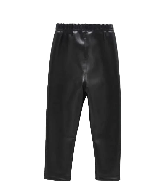 Black leather pants on a white background