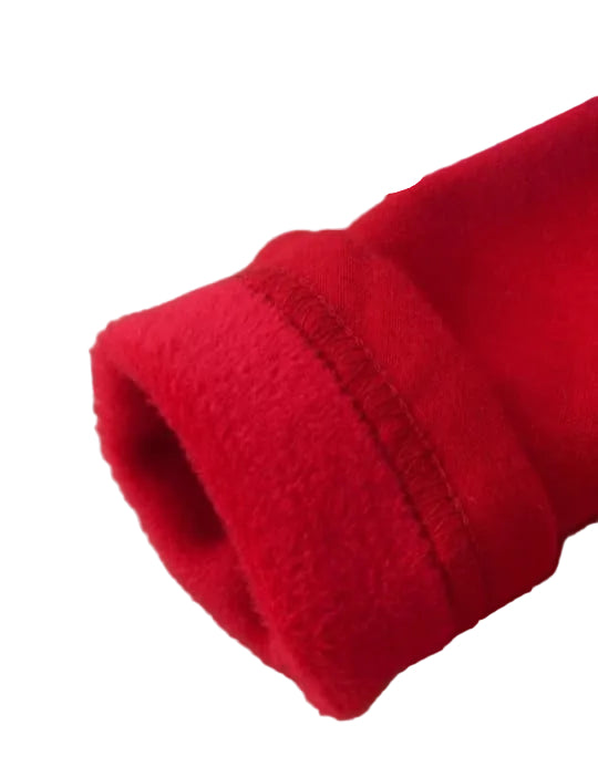 Close-up of a red fabric roll on a white background