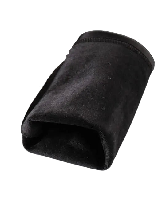 Black neoprene sleeve on a white background