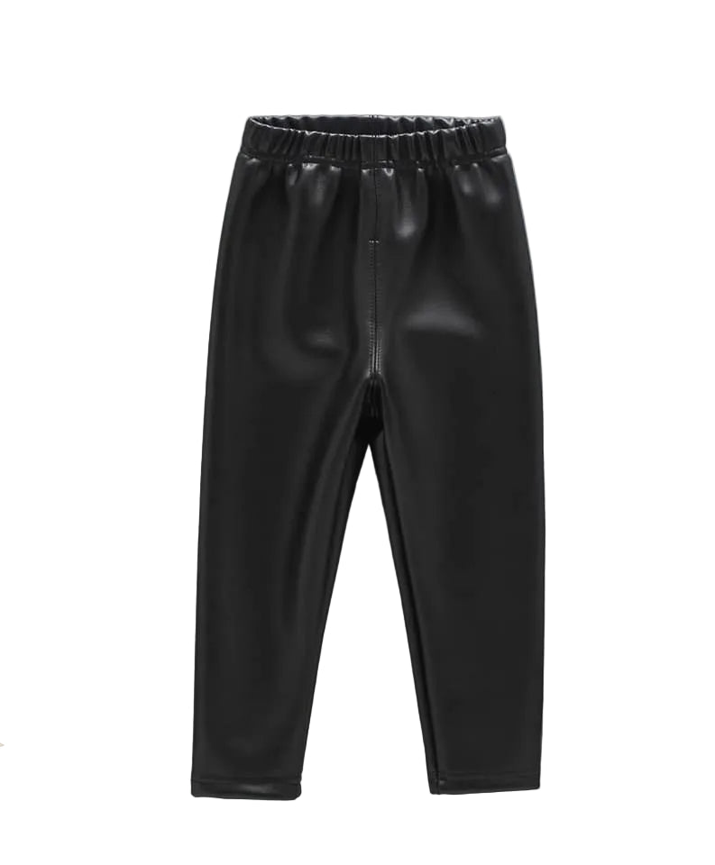 Black leather pants on a white background