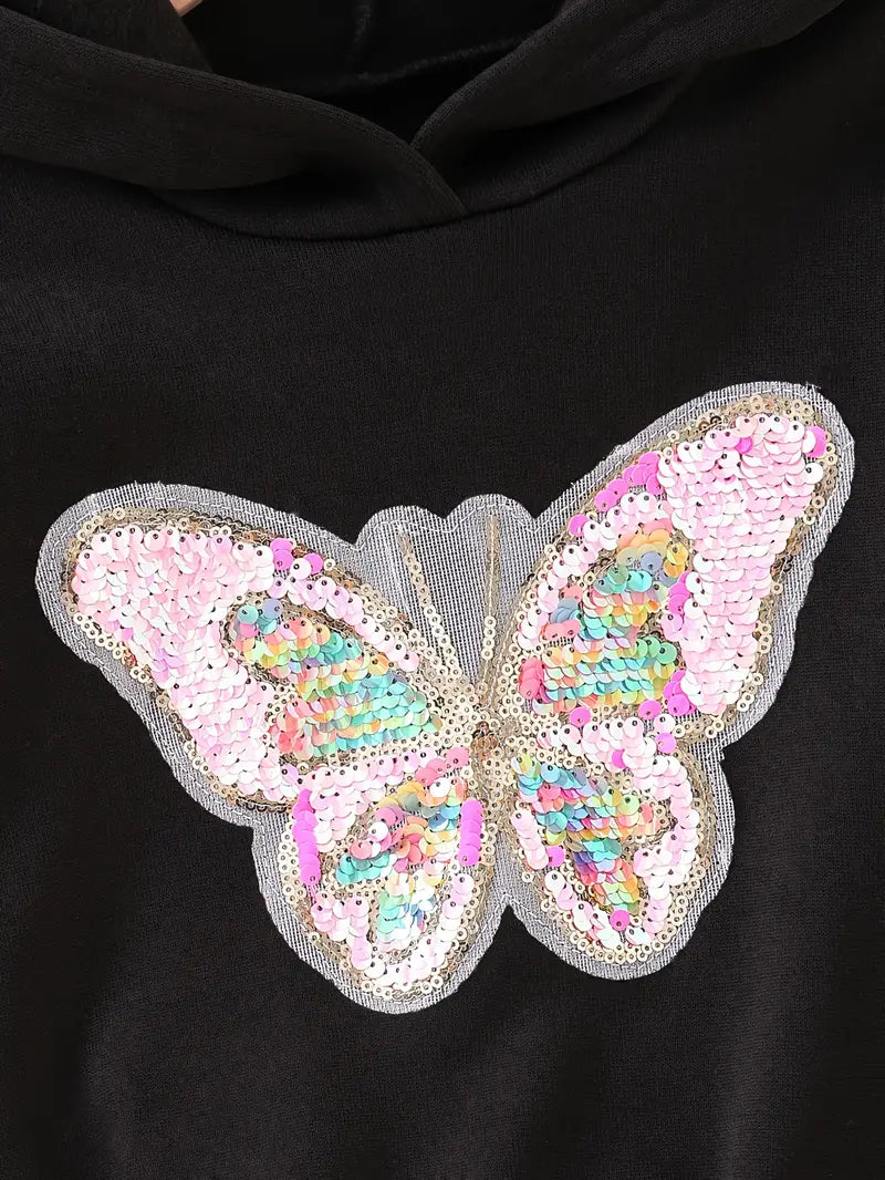 butterfly on hoodie 