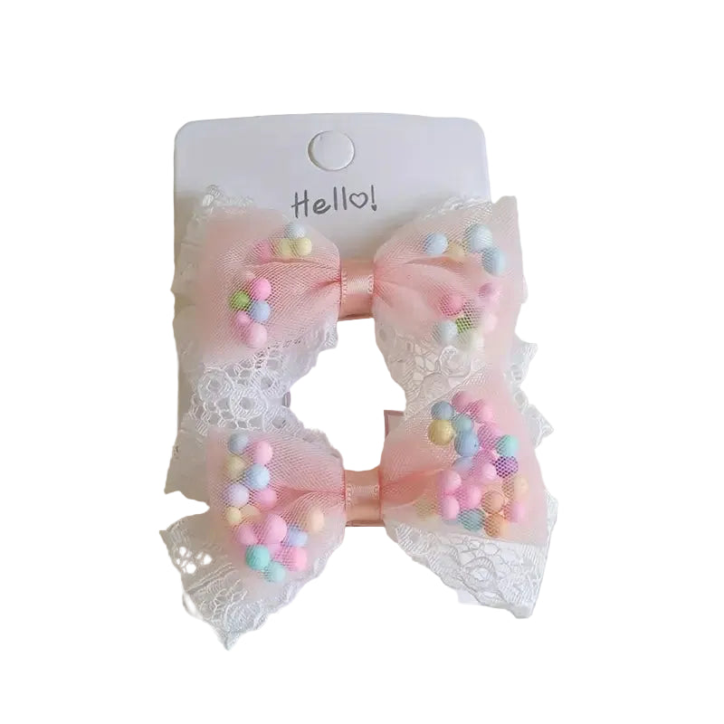 peach bow set 