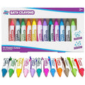 Box of bath crayons with 12 classic colors displayed below.