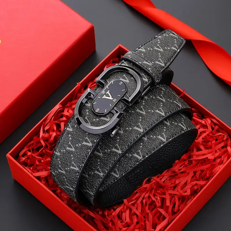 Men's Premium Leather Automatic Buckle Belt Style