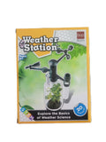 Box of a weather station science stem kit with a green and yellow design.