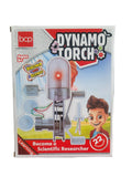 Box of a Dynamo Torch science stem kit for children, featuring a cartoon character and educational text.