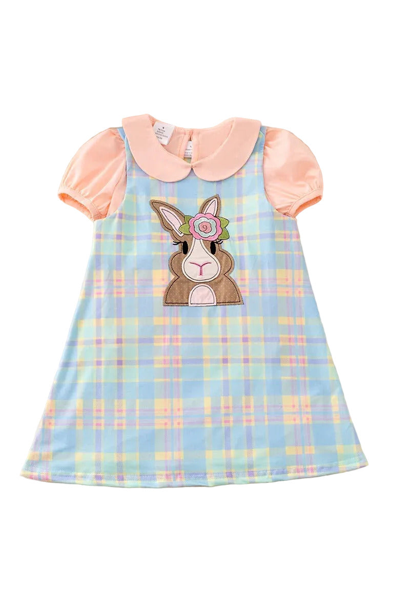 Children's dress with bunny design 
easter clothing 