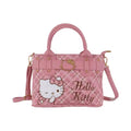 Pink checkered handbag with Hello Kitty design on a white background