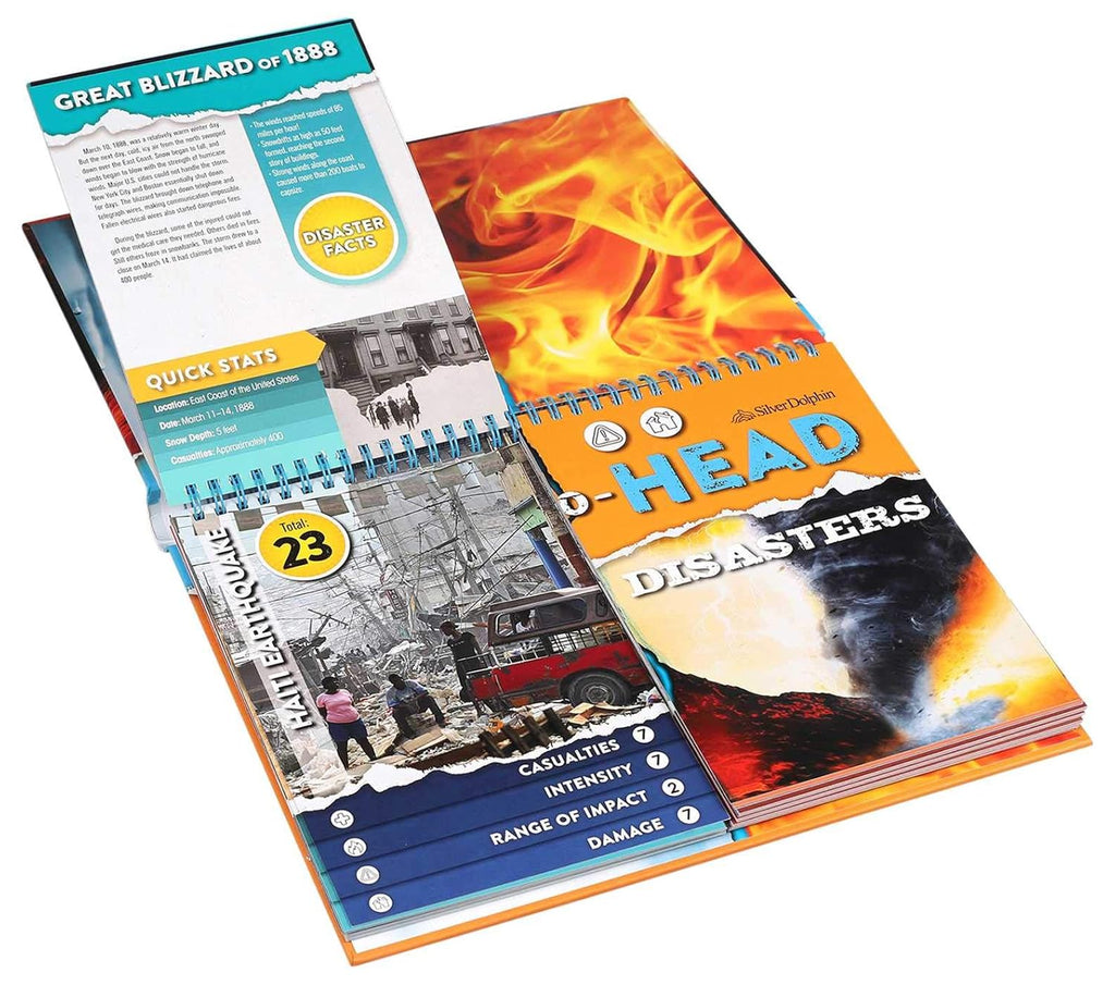 Two educational books on disasters with colorful covers and text.