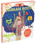 Book cover of 'Uncover the Human Body' with anatomical illustrations and text.