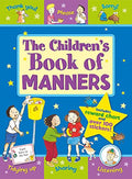 Children's book of manners with colorful illustrations and text on a blue background