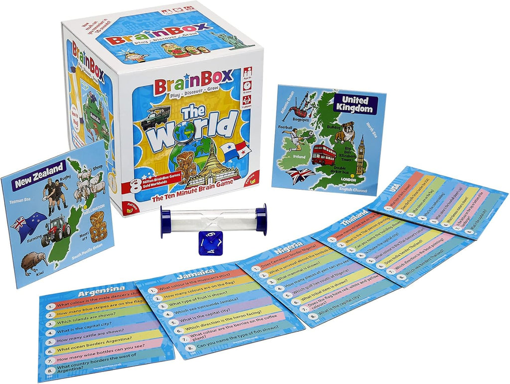 BrainBox educational game set with cards and box on a white background