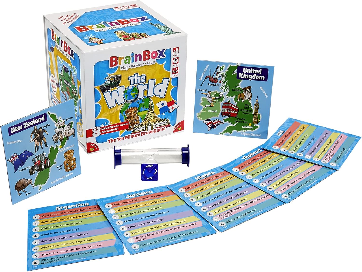 BrainBox educational game set with cards and box on a white background
