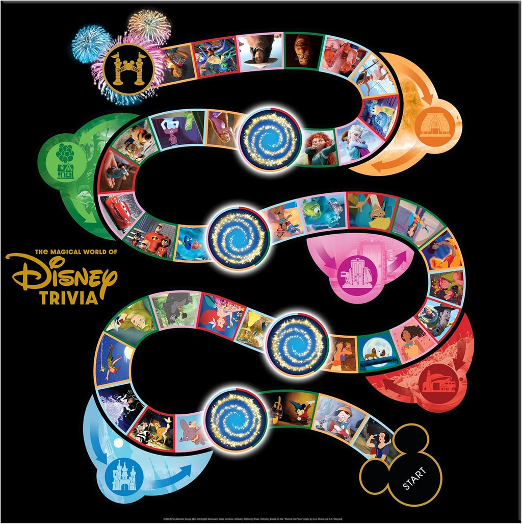 The Magical World of Disney Trivia Games – Board Games for Family Night, Multi-Player, Family Travel Games, Disney Toys, Ages 6+