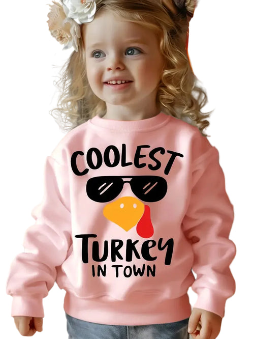 Coolest Turkey in Town Sweatshirt for Stylish Girls