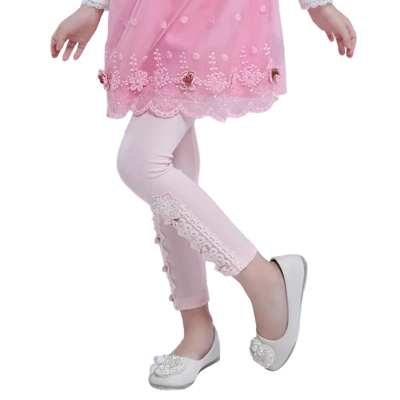 Flower Rose Embroidered Cotton leggings