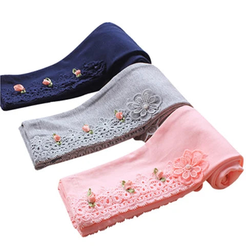 Flower Rose Embroidered Cotton leggings