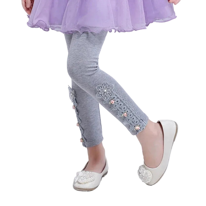 Flower Rose Embroidered Cotton leggings