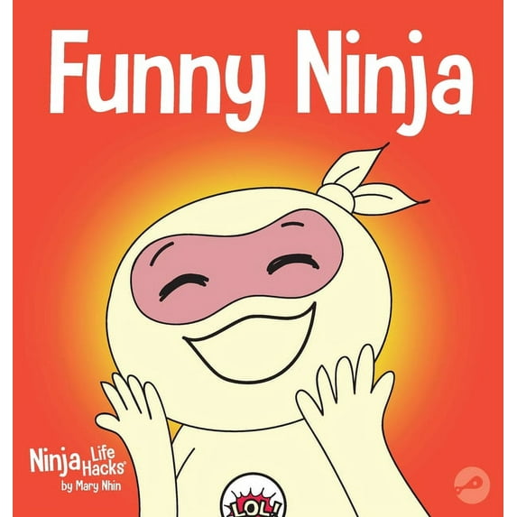 Book cover of 'Funny Ninja' with a cartoon character and red background