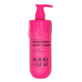 Pink bottle of Liquid Kiss body wash on a white background