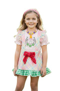 Girl in beautiful easter dress 