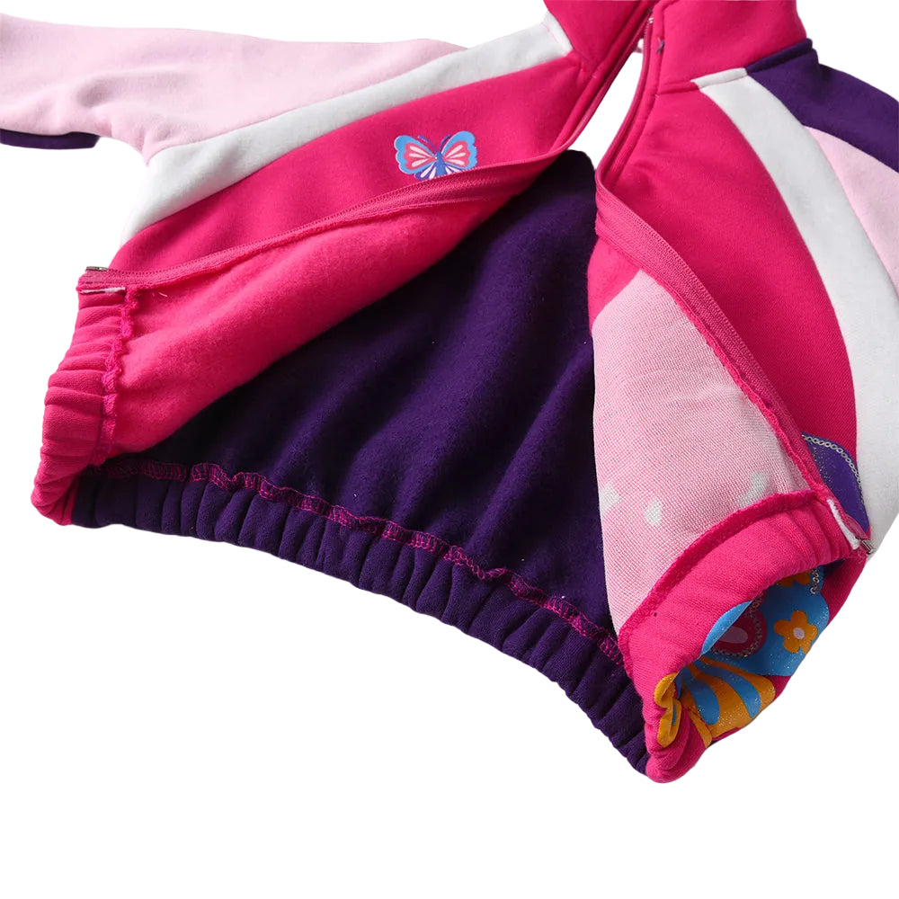Colorful children's shorts with a butterfly design on a white background