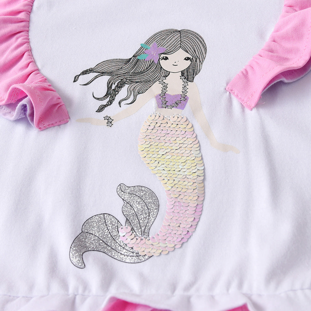 Children's outfit with a mermaid design on a white background