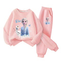 Pink children's outfit with Elsa and Olaf from Frozen on a beige background
