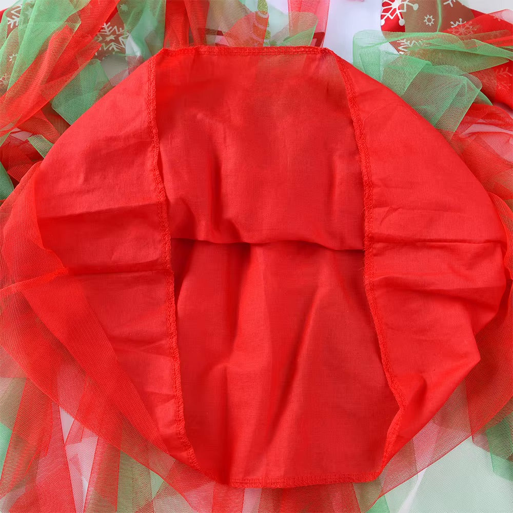 Red fabric with sheer green overlay on a white background