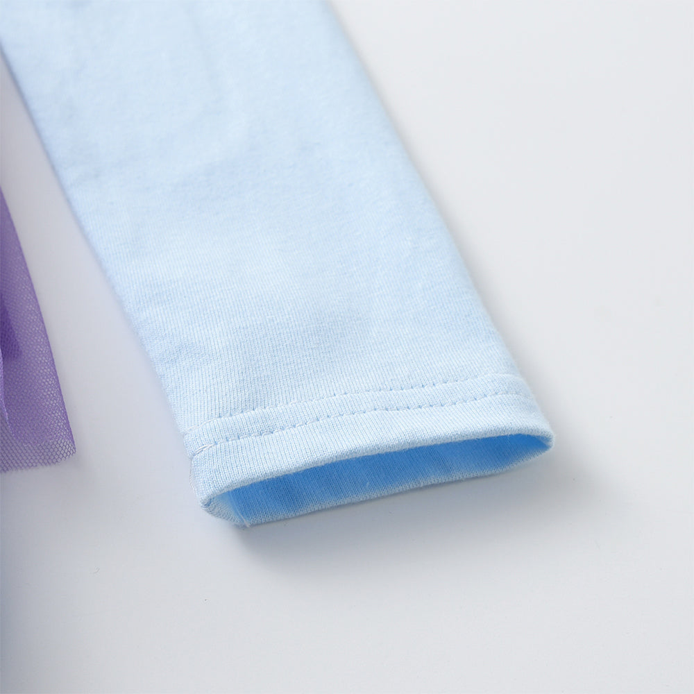 Close-up of a light blue fabric with a white background