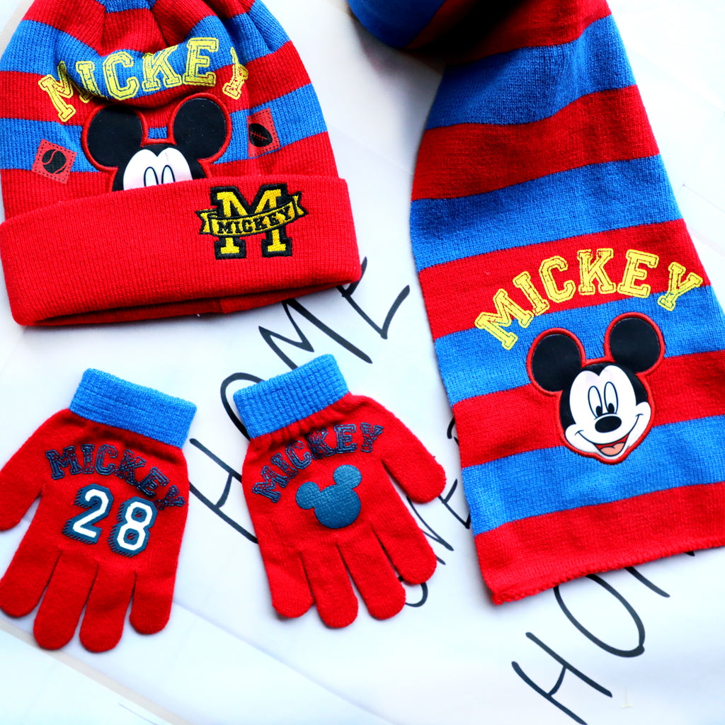 Mickey Hat Scarf Gloves Hat for Cozy Winter Days