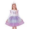 Adorable Butterfly Sequin White And Purple Long Sleeve Cotton Dress