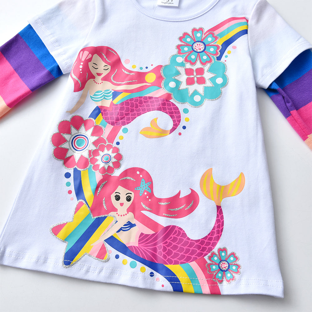 Mermaid Cotton Long Sleeve Shirt for Everyday Style
