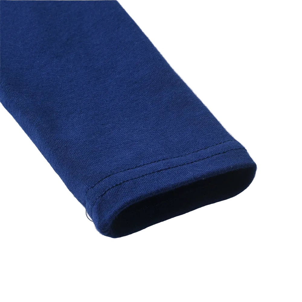 Rolled-up blue fabric on a white background