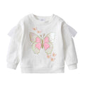 Sequined Butterfly Cotton Sweatshirt for Effortless Style