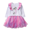 Mermaid Sequin Ruffles Cotton Long Sleeve Dress - Charm