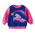 Children's sweater with unicorn design on a white background