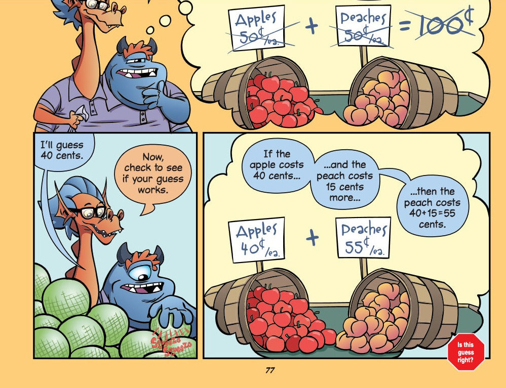 Comic strip with characters and text bubbles on a yellow background