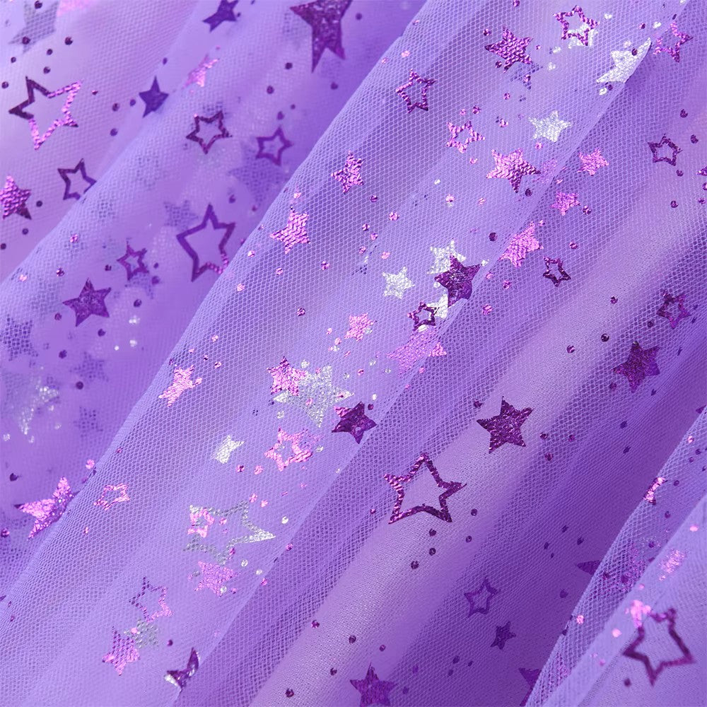 Purple fabric with star patterns