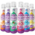 Set of Fluffy Foam Soap bottles in various flavors on a white background