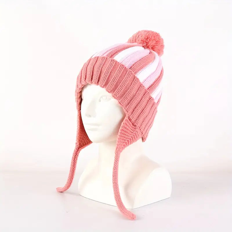 Winter Knit Beanie Hat with Ear Flaps