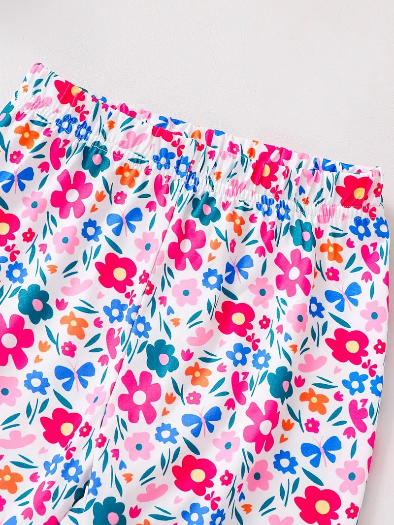 Pretty and Smart" Glasses Print Knit Tee & Pants